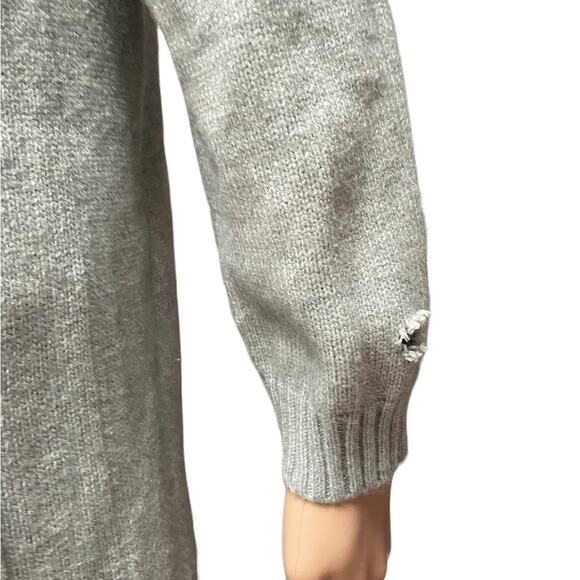 Zara Sweater Cardigan Girls 13-14 Outdoor Distressed Knitted Open Front Gray - Picture 4 of 12